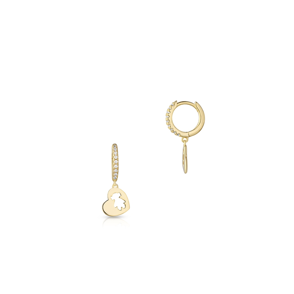 Kolczyki srebrne z serduszkiem i cyrkoniami