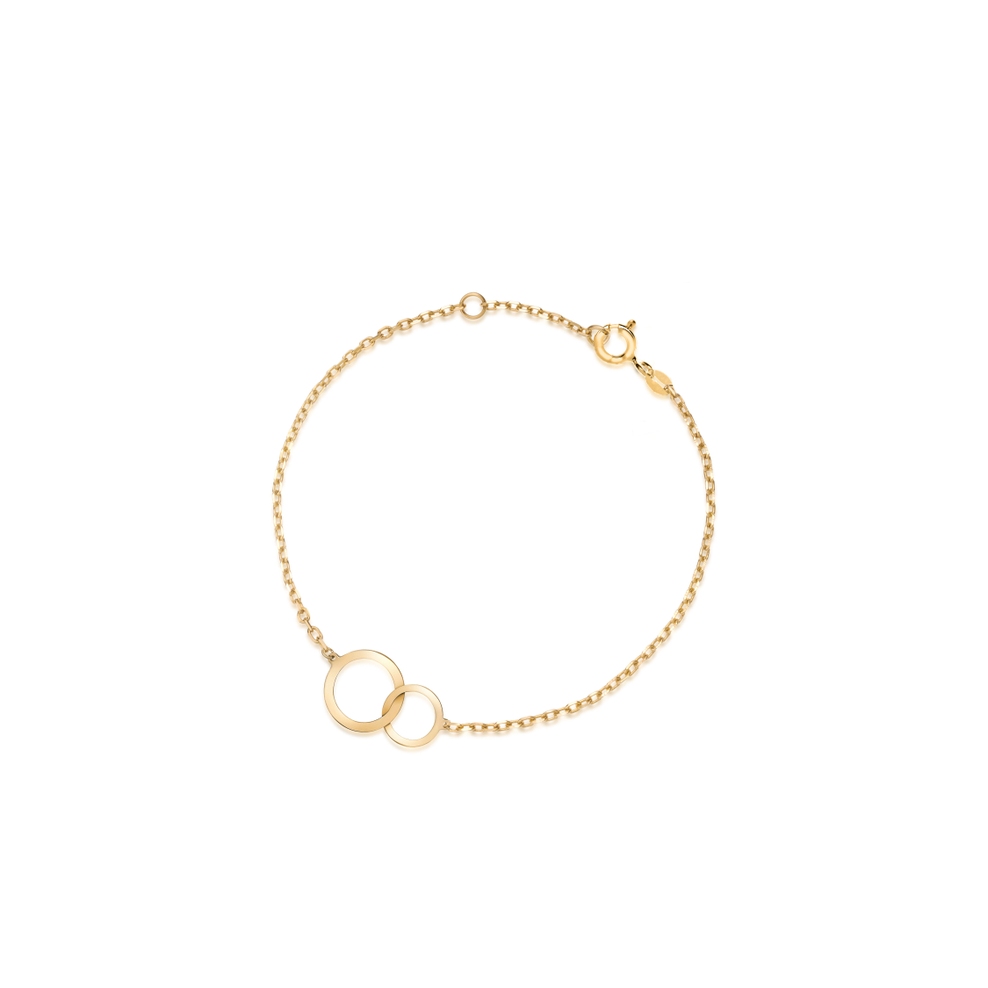 Bransoletka złota z motywem przeplatanych obręczy