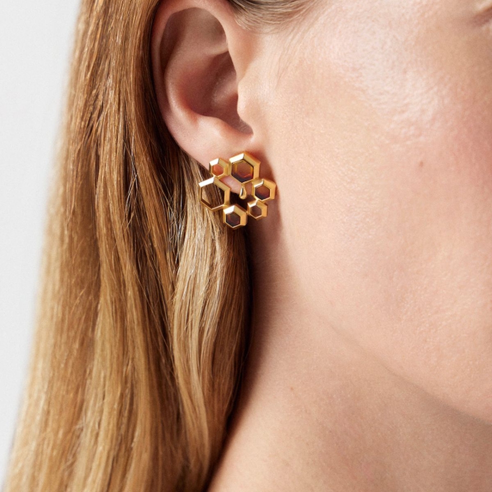 Kolczyki srebrne z bursztynem Miodowa