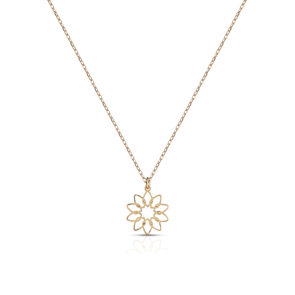 Naszyjnik srebrny pozłacany słonecznik