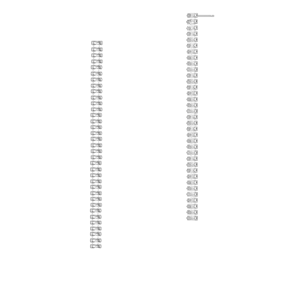 Wiszące kolczyki z białymi cyrkoniami Boss Babe