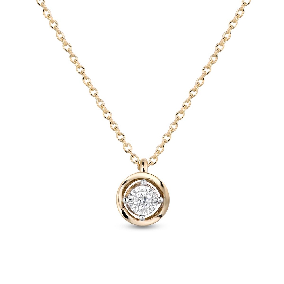 Naszyjnik złoty z diamentem
