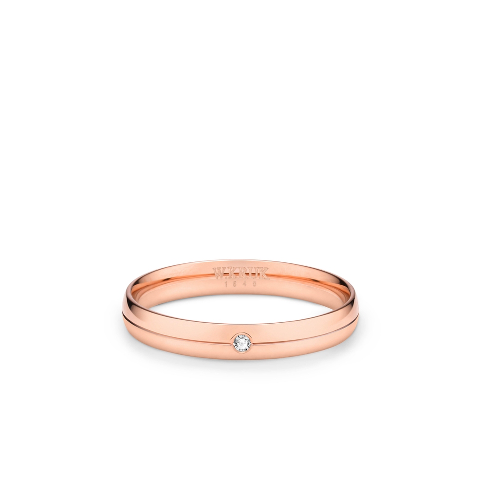 Obrączka złota z brylantem SACRUM