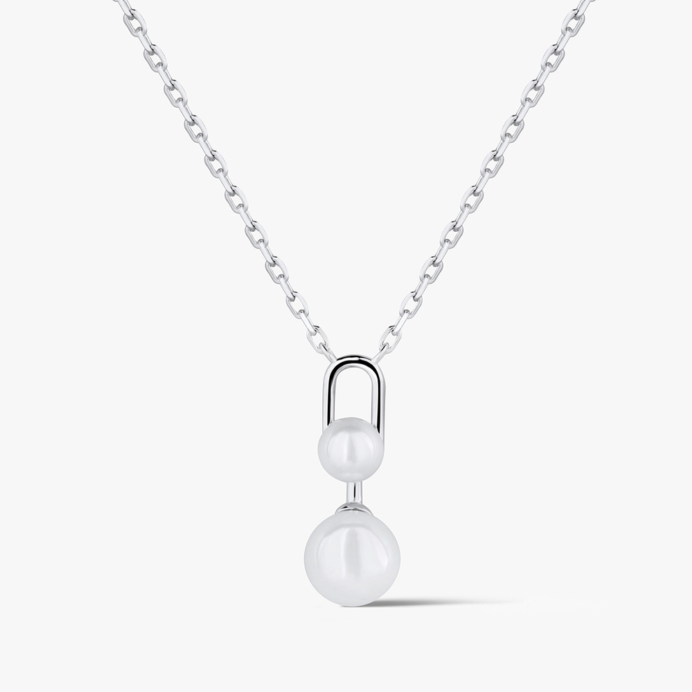 Naszyjnik srebrny z perłami