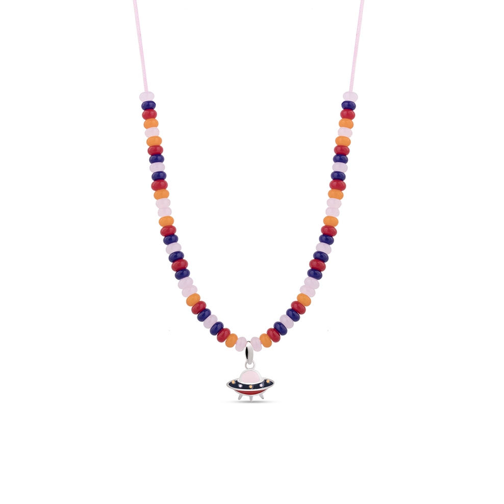 Naszyjnik srebrny z motywem UFO