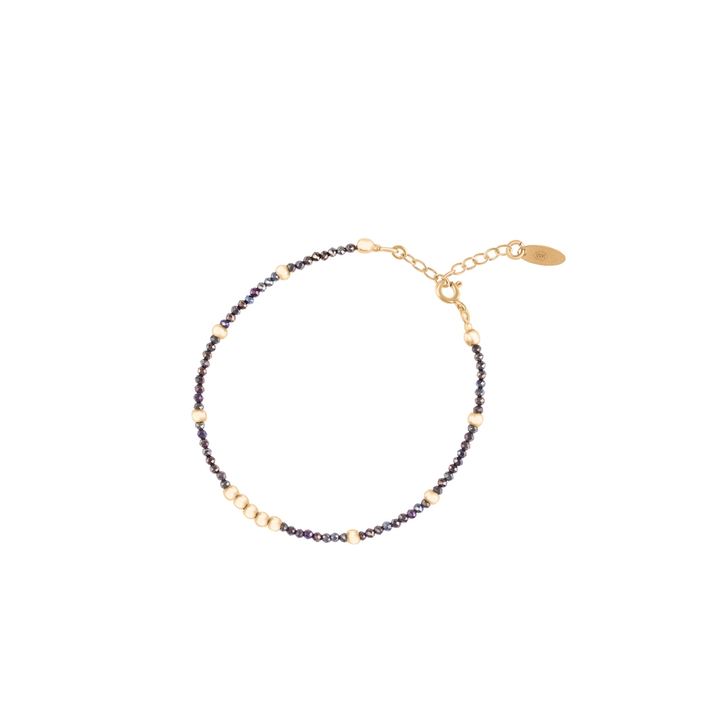 Bransoletka srebrna pozłacana ze spinelami