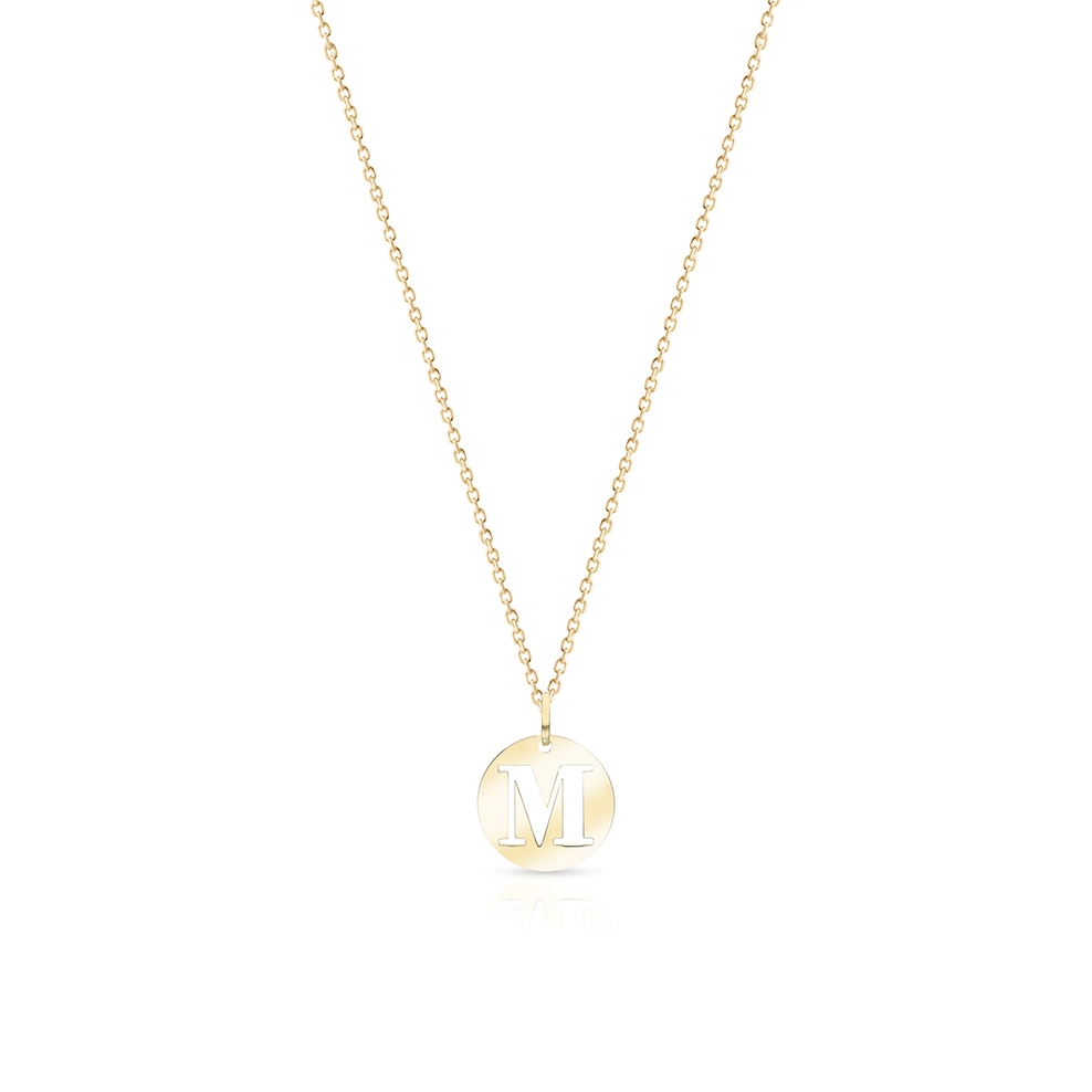 Wisiorek złoty literka M
