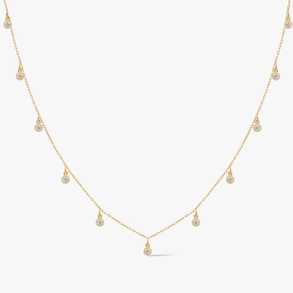 Naszyjnik złoty z cyrkoniami