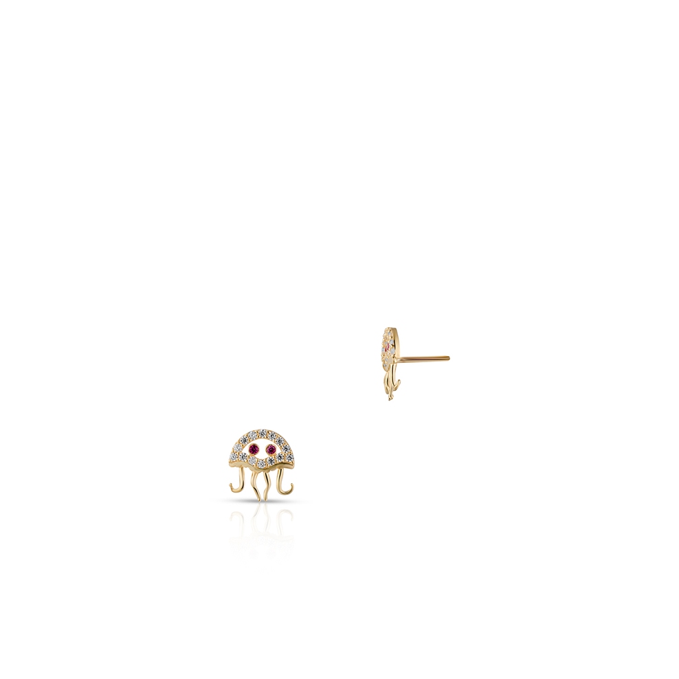 Kolczyki złote meduzy