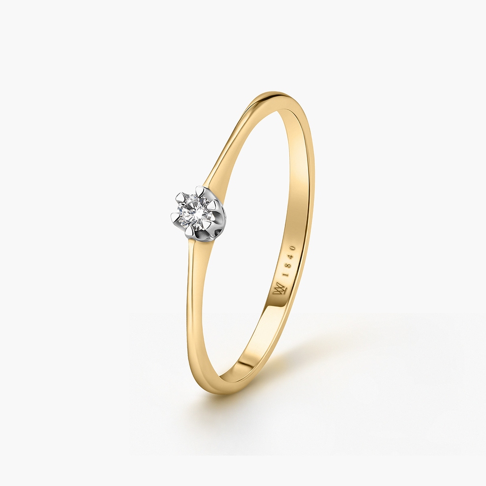 Pierścionek zaręczynowy złoty Jedyny