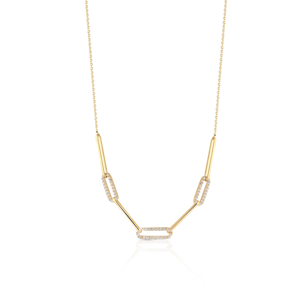 Naszyjnik złoty z cyrkoniami