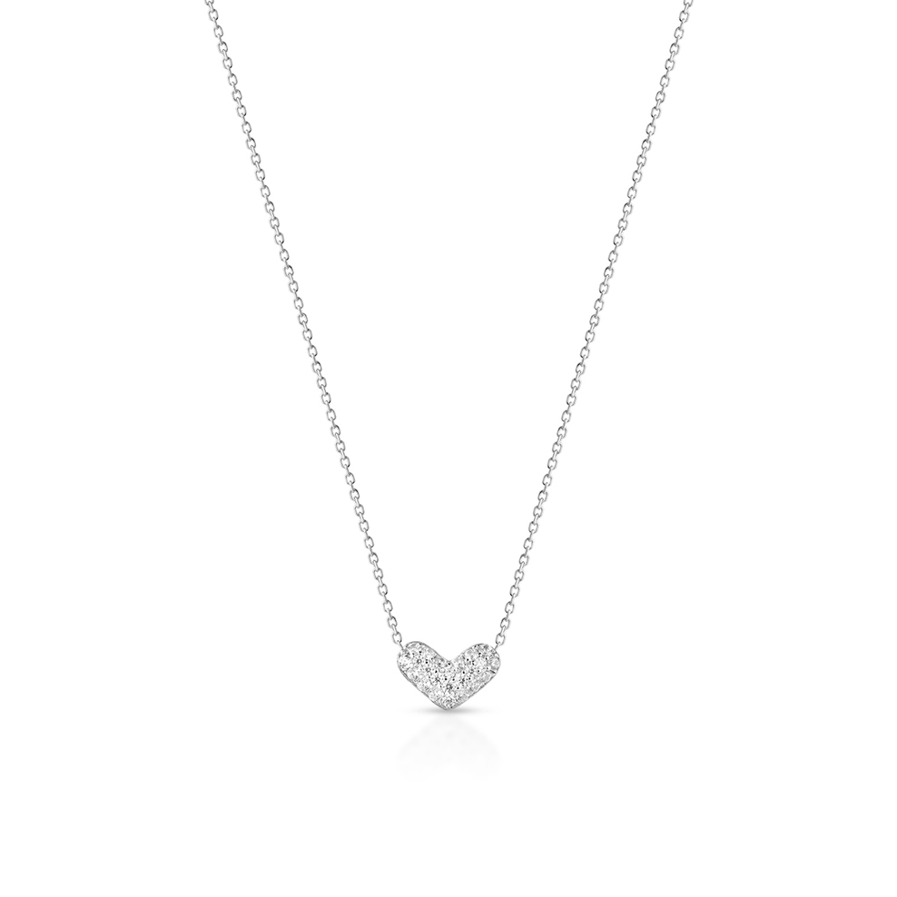 Naszyjnik srebrny serce z cyrkoniami