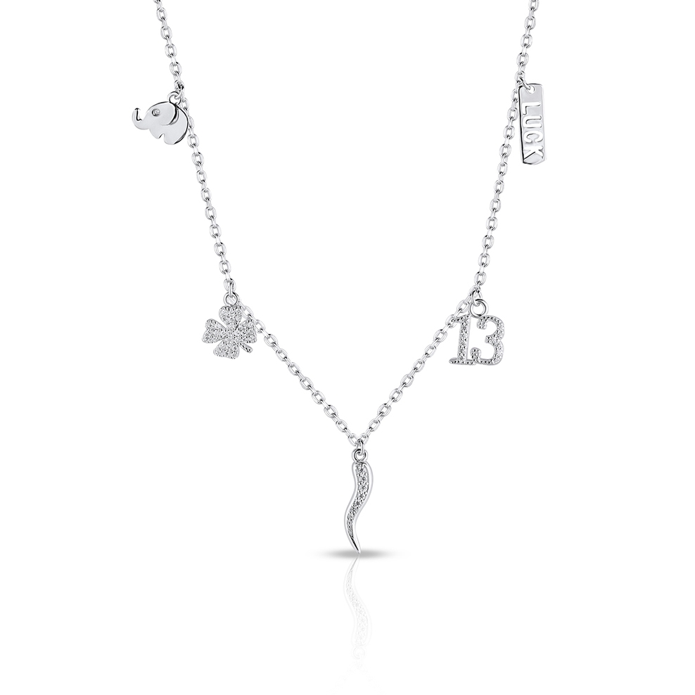 Naszyjnik srebrny z cyrkoniami