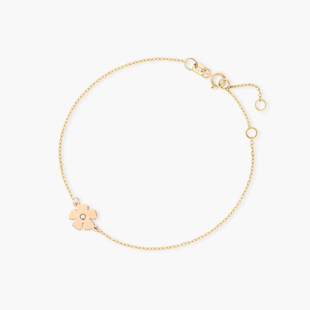 Bransoletka złota z kwiatuszkiem