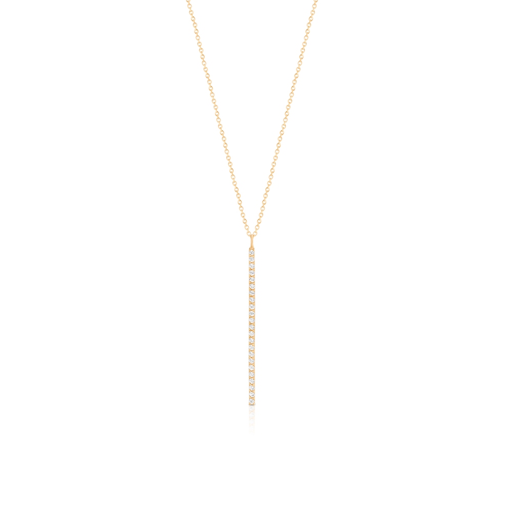 Naszyjnik złoty krawatka z cyrkoniami