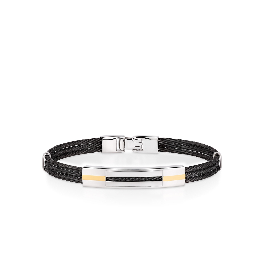 Bransoleta stal i złoto