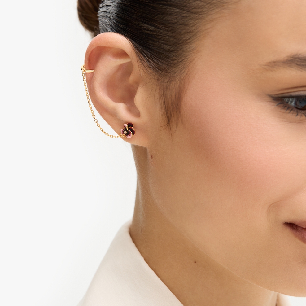 Nausznica srebrna Kwiaty Nocy Bratki