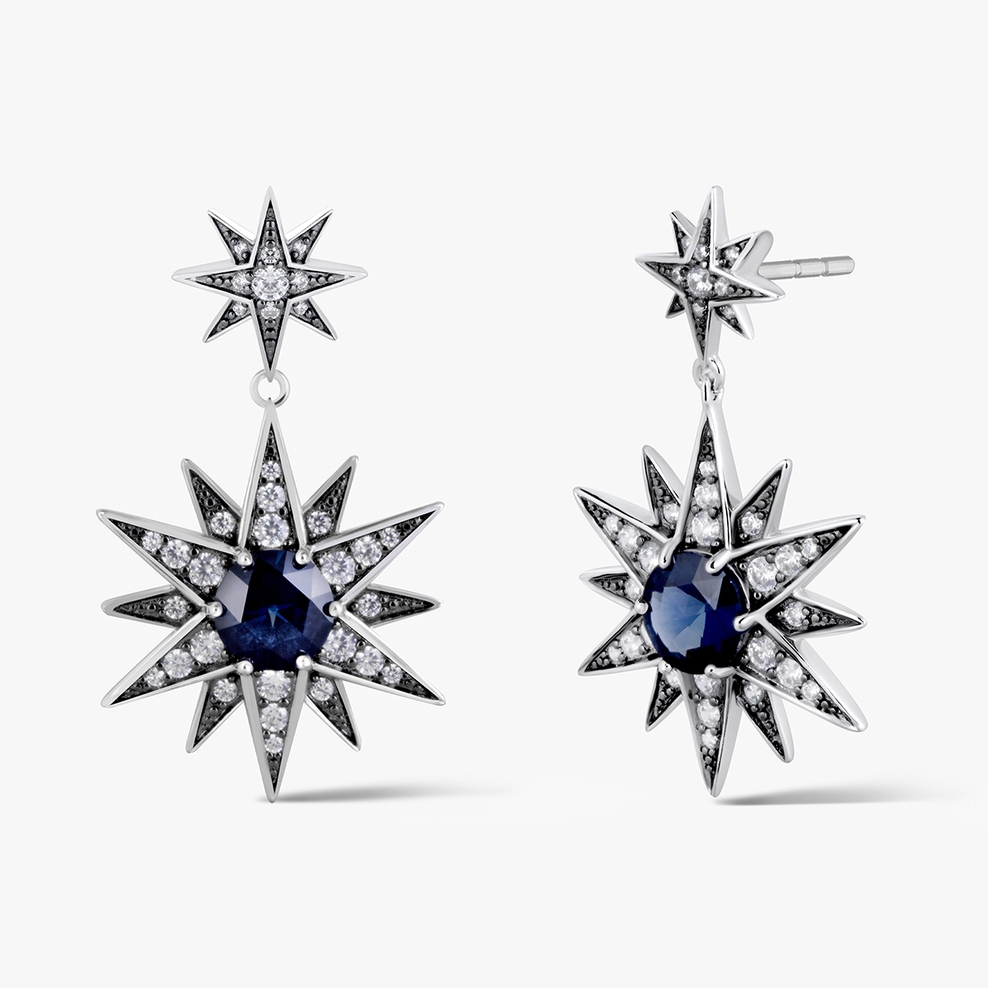 Kolczyki srebrne Royal Star