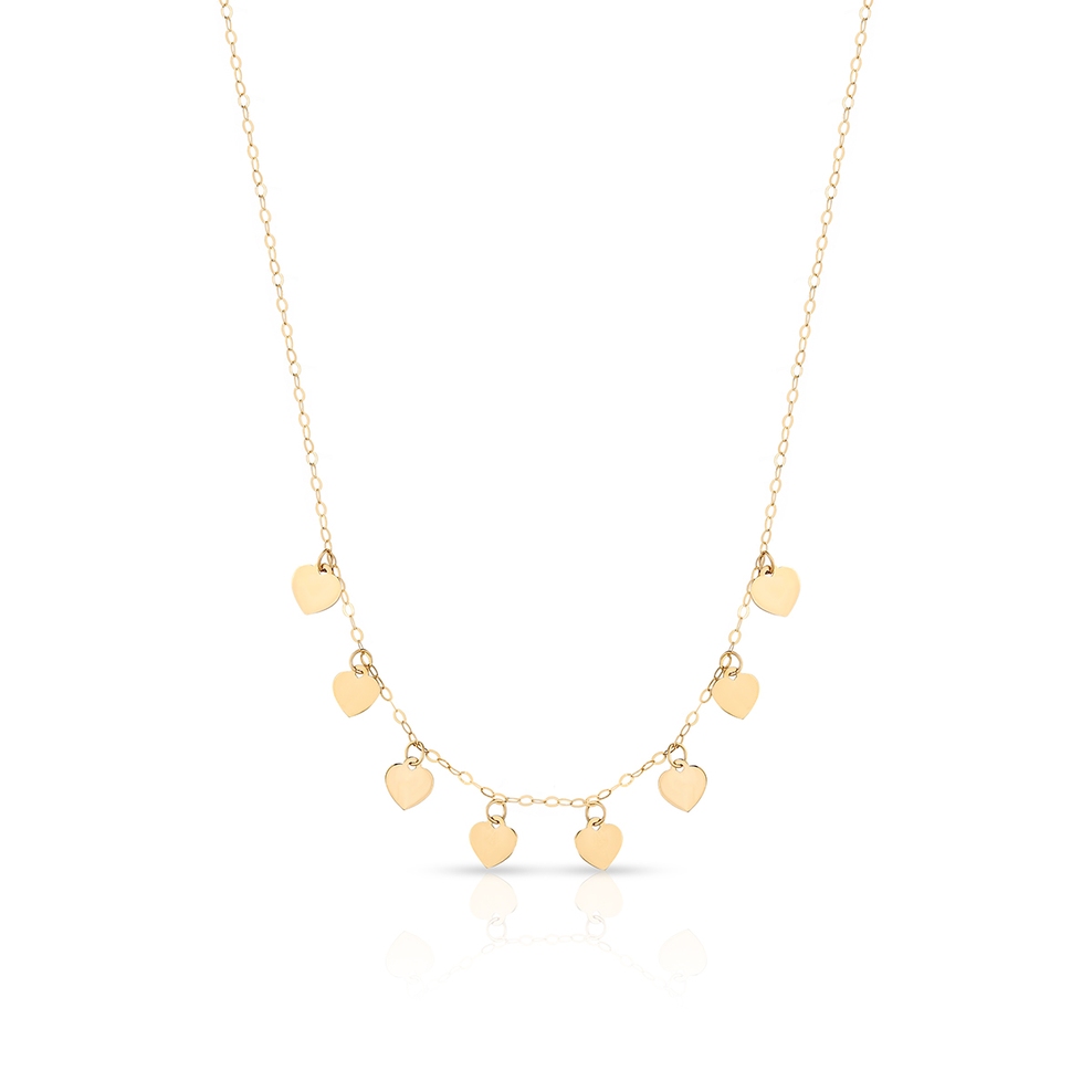 Naszyjnik złoty z serduszkami