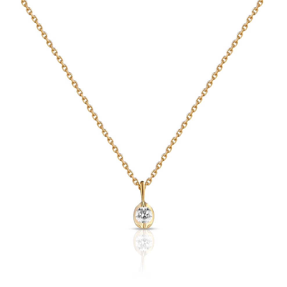 Naszyjnik złoty z brylantem