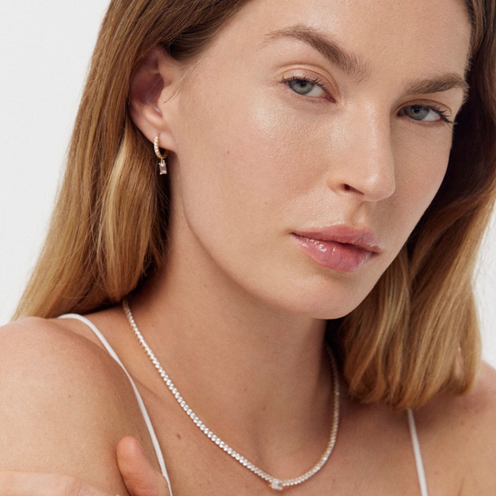 Naszyjnik złoty z cyrkoniami Ceremonials