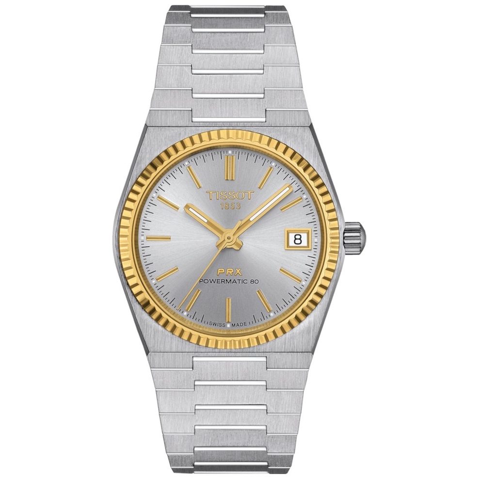 TISSOT PRX POWERMATIC 80 35MM STEEL AND 18K GOLD BEZEL