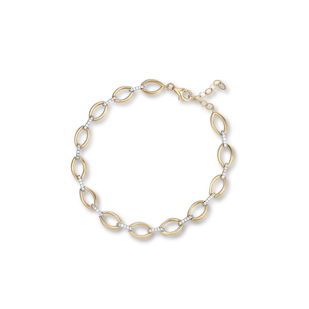 Bransoleta złota z cyrkoniami