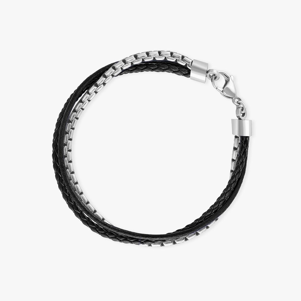 Bransoleta ze skóry i stali