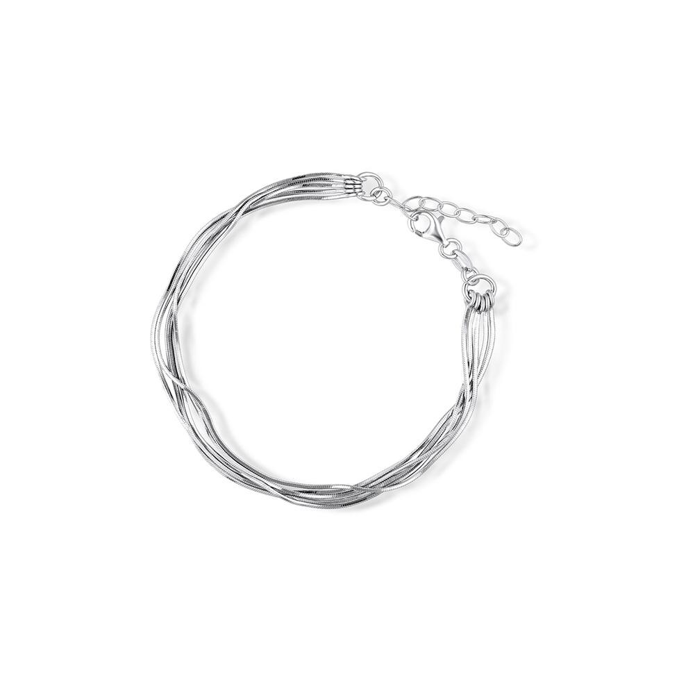 Bransoleta srebrna z łańcuszkami