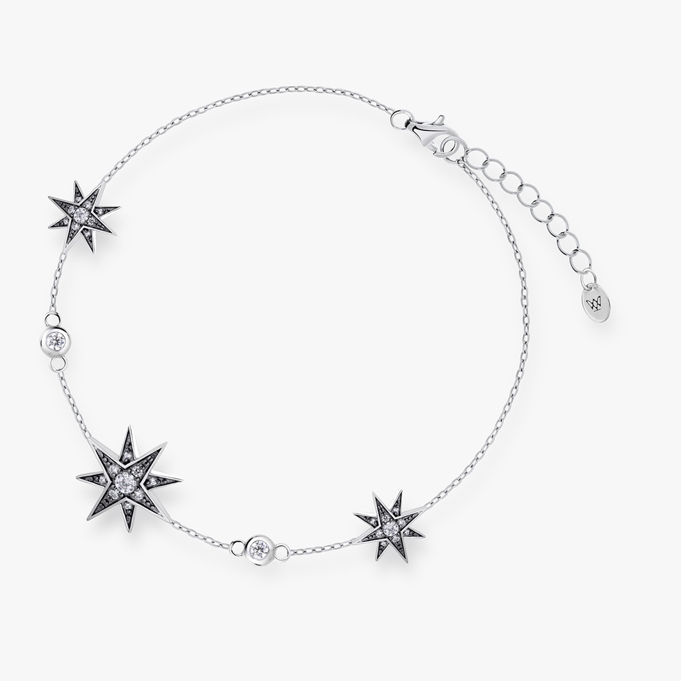 Bransoleta srebrna Royal Star