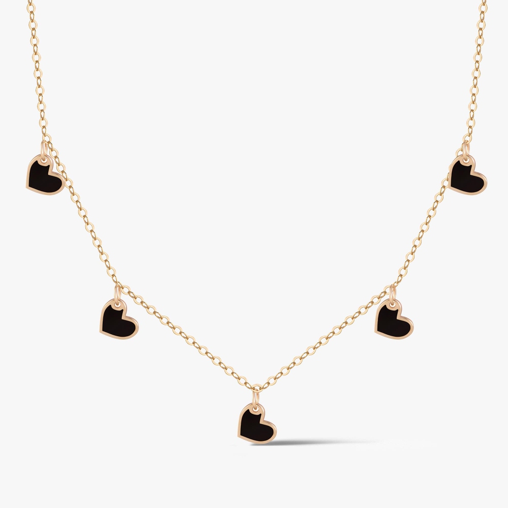 Naszyjnik złoty z serduszkami