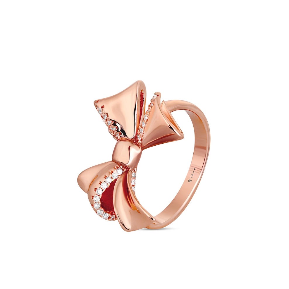 Pierścionek srebrny z kokardą