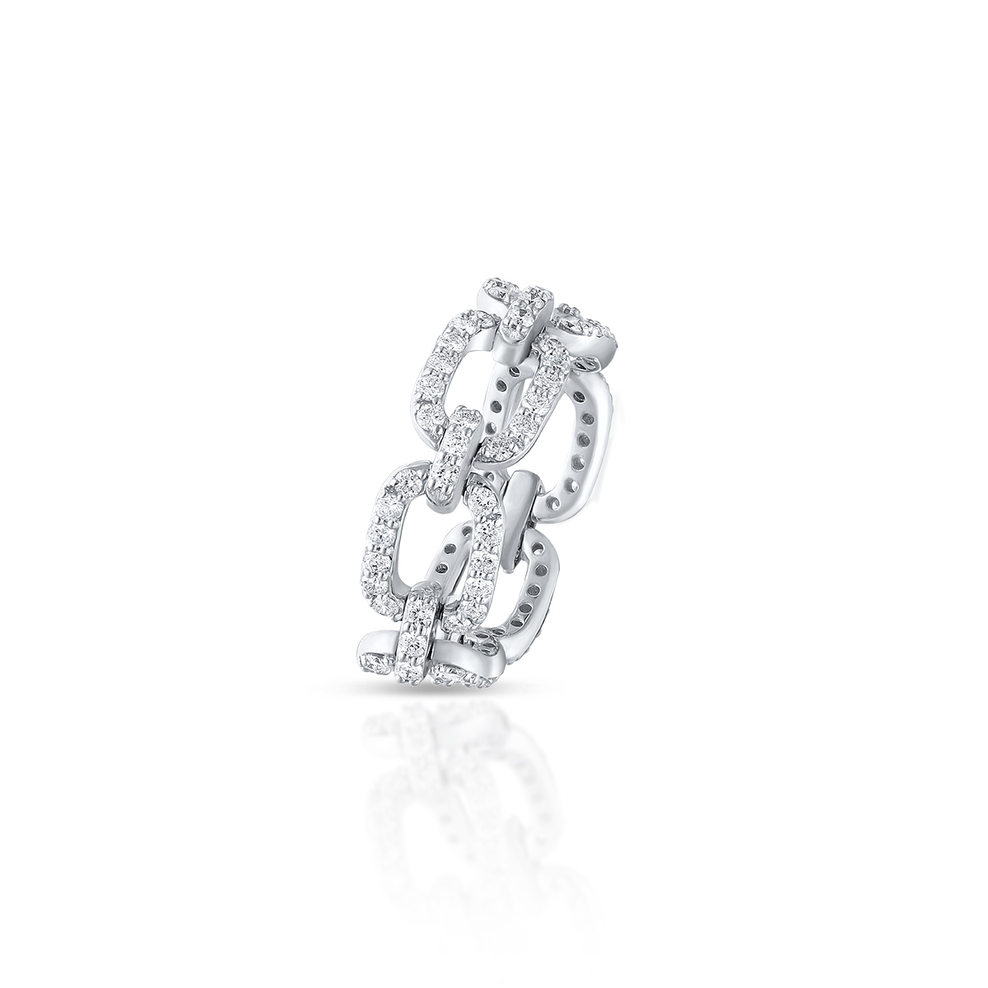 Pierścionek białe złoto z brylantami