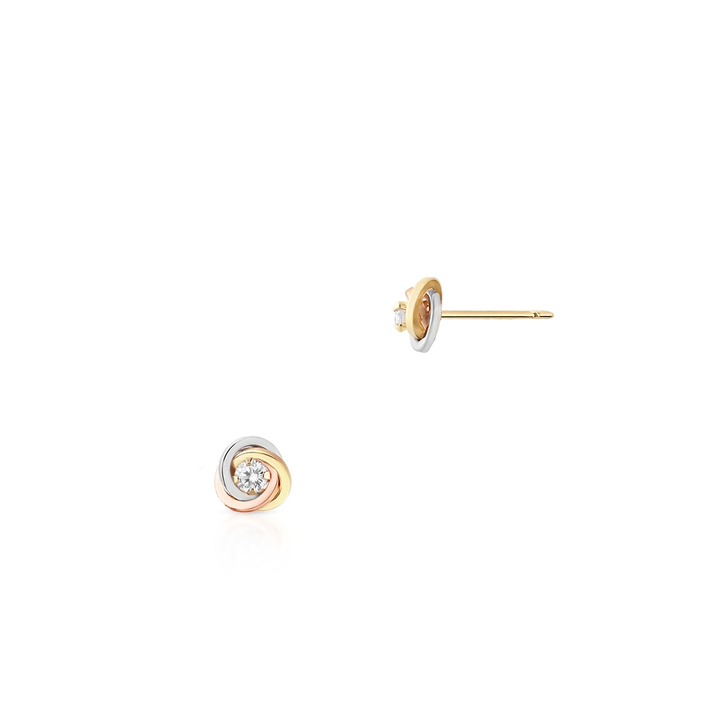 Kolczyki złote z cyrkoniami