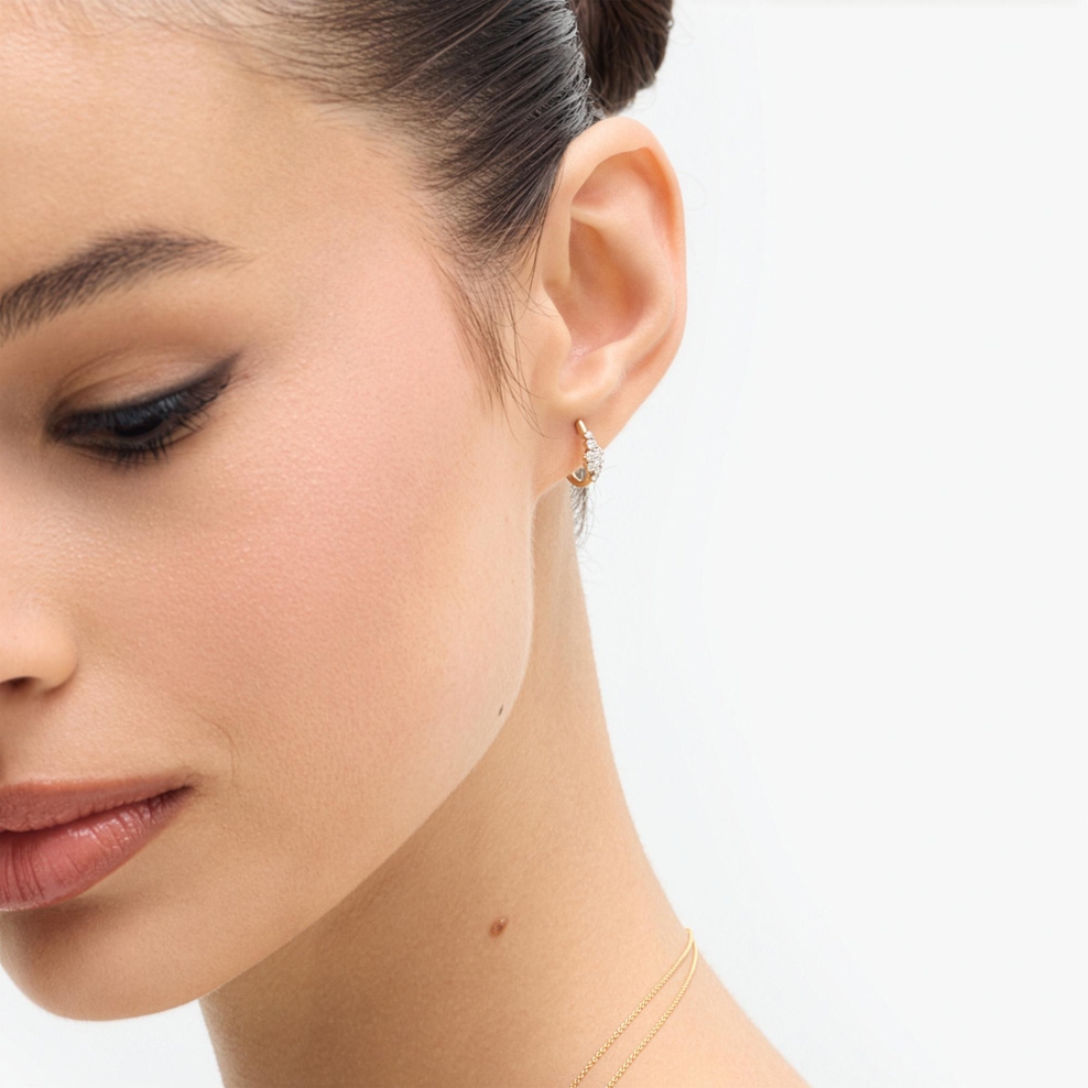 Kolczyki złote z diamentami Galaktyka