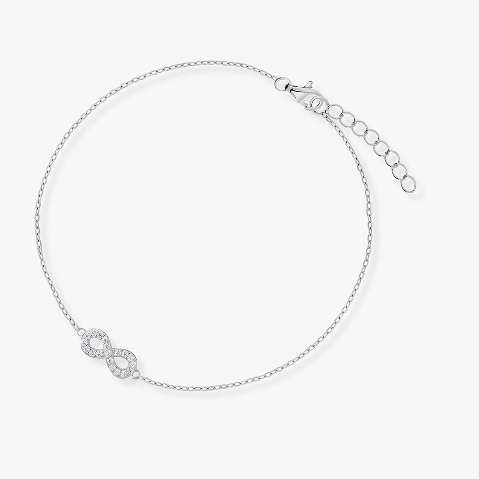 Bransoleta srebrna z motywem nieskończoności