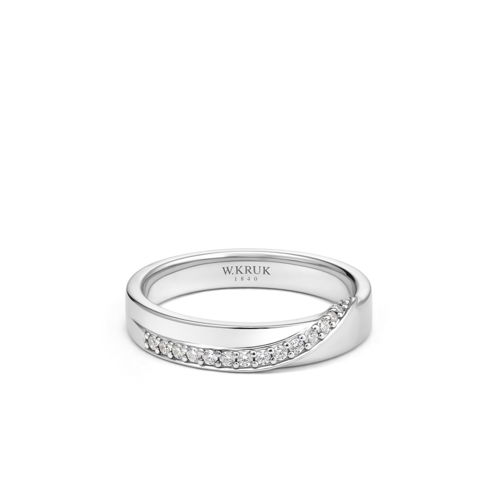 Obrączka srebrna z cyrkoniami SEGOVIA