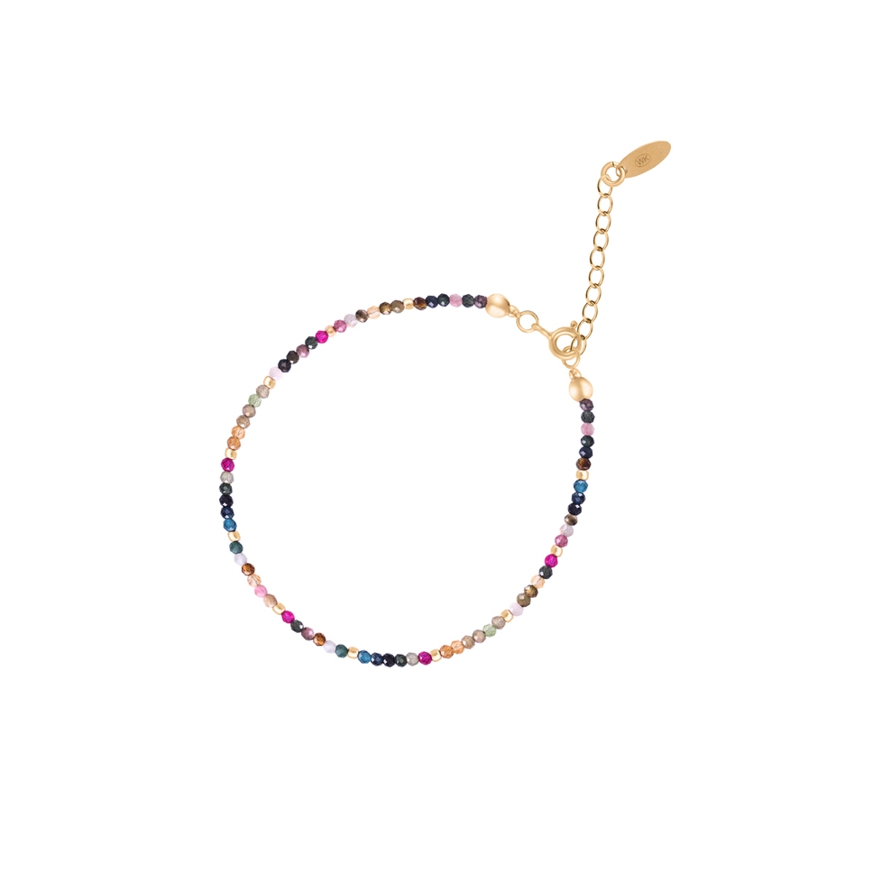 Bransoletka srebrna pozłacana z turmalinami