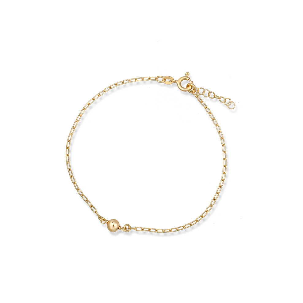 Bransoleta srebrna pozłacana na nogę