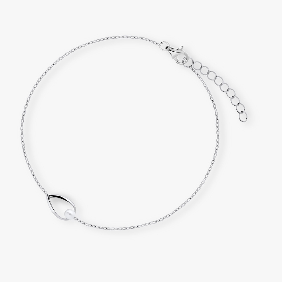 Bransoleta srebrna z perłą