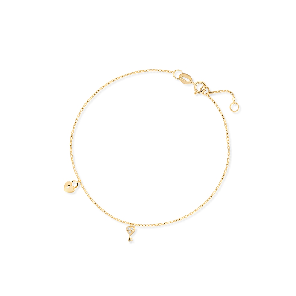 Bransoleta złota z zawieszkami