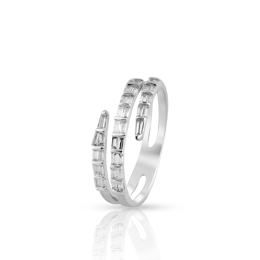 Pierścionek białe złoto z diamentami