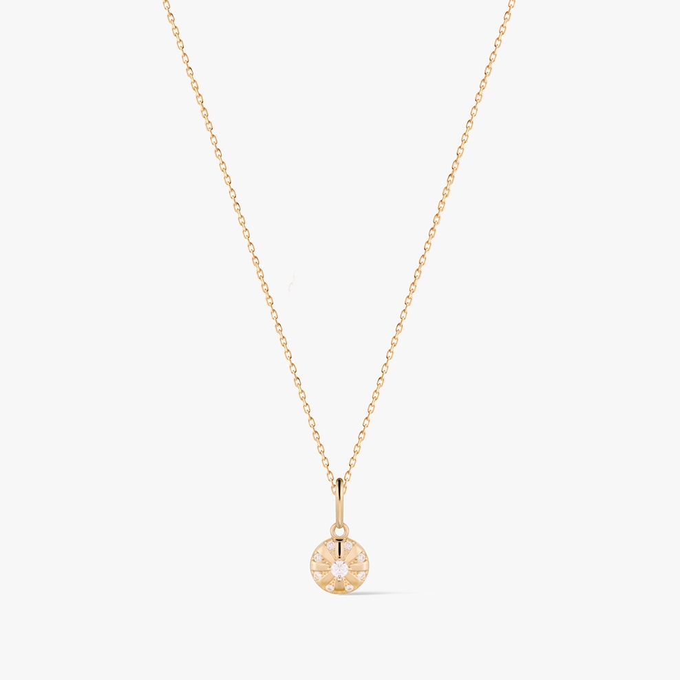 Wisiorek złoty z cyrkoniami