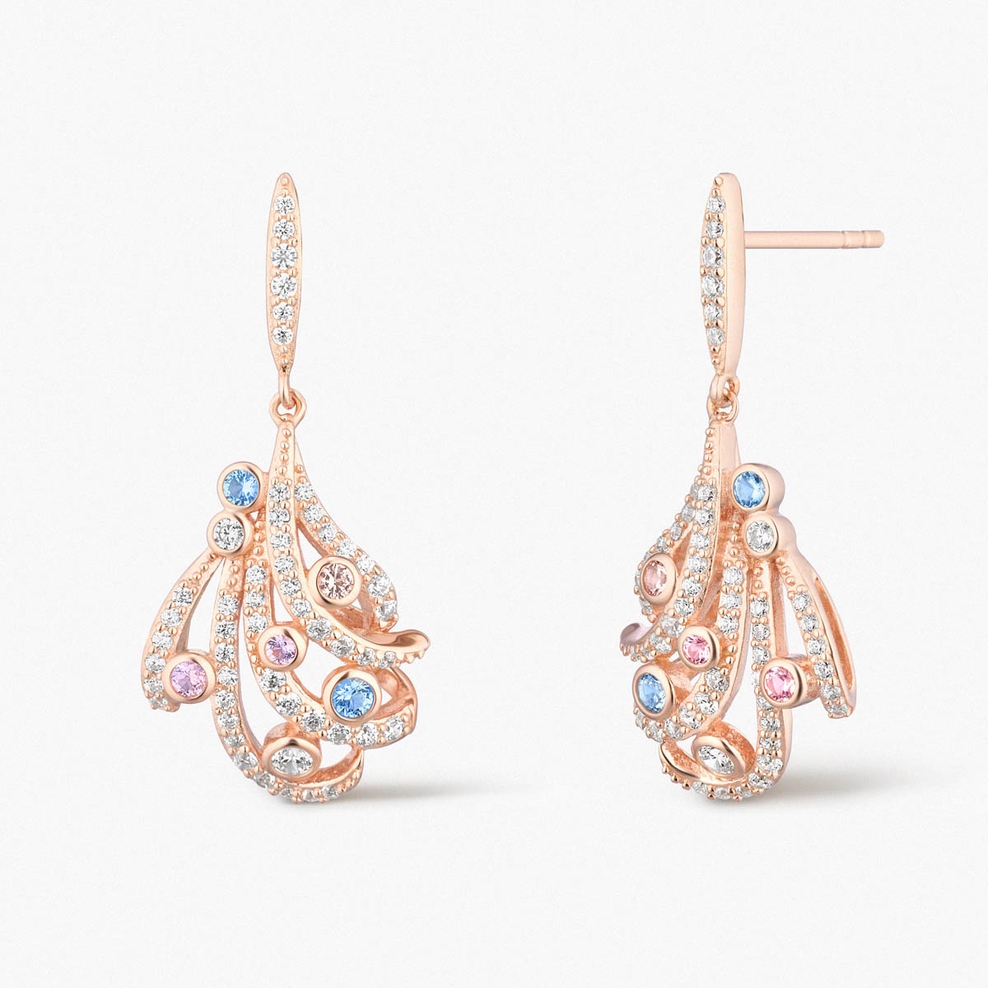 Kolczyki srebrne Balerina