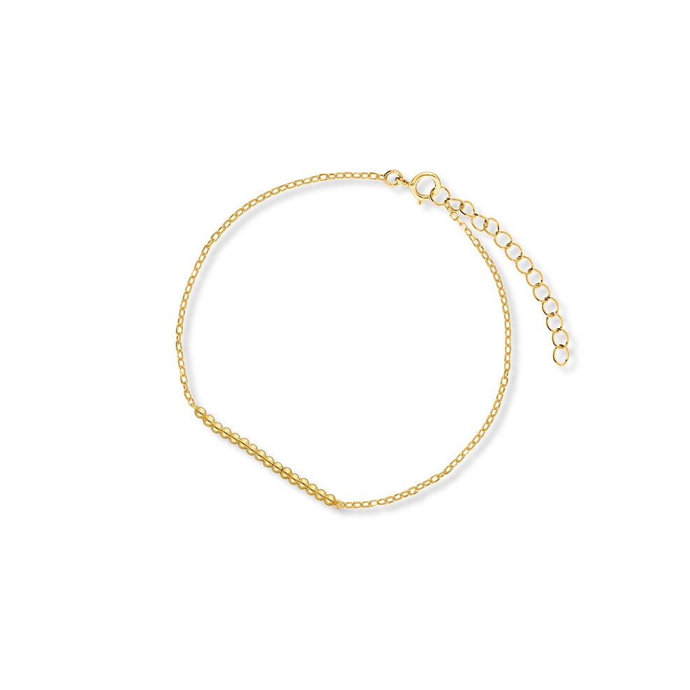 Bransoletka srebrna pozłacana z kulkami