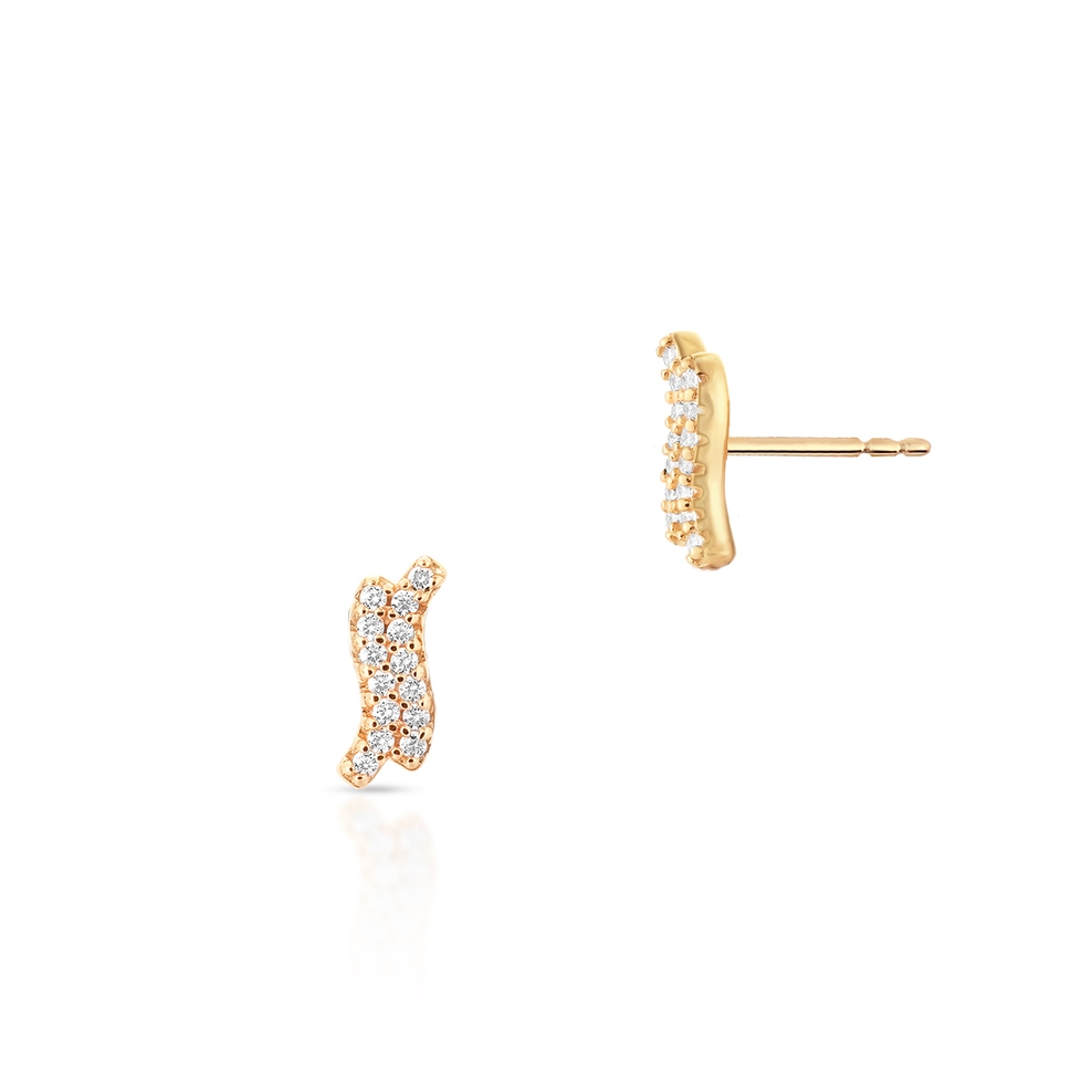 Kolczyki srebrne pozłacane z cyrkoniami