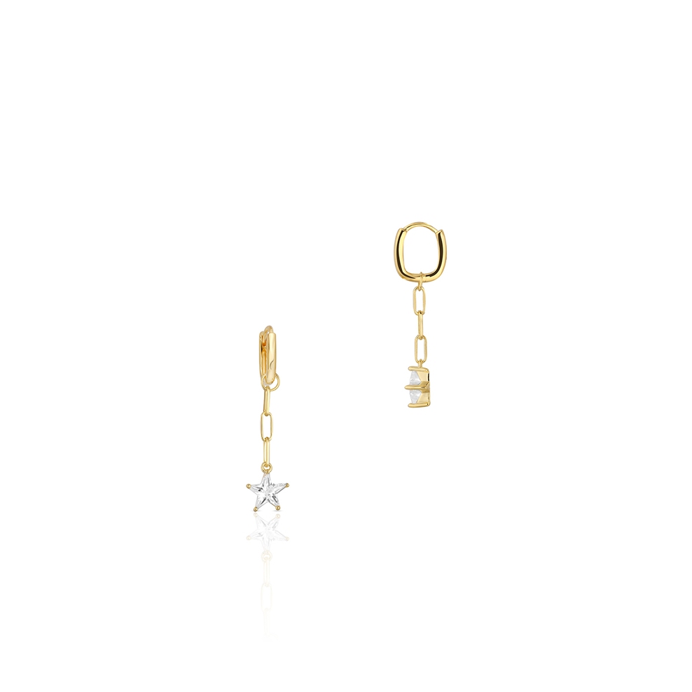 Kolczyki srebrne wiszące gwiazdki