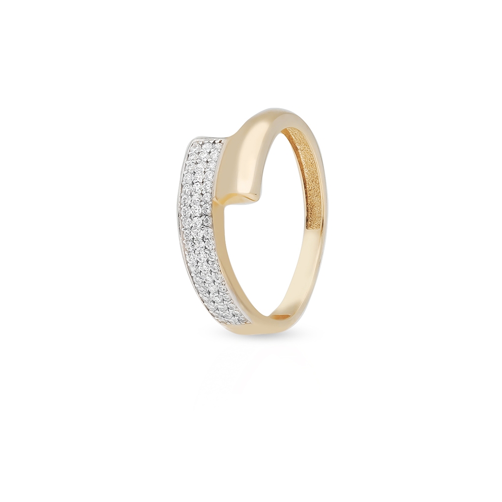 Pierścionek złoty bicolor asymetryczny