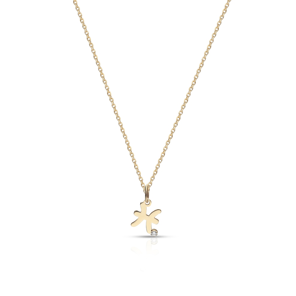 Wisiorek złoty Zodiak Ryby