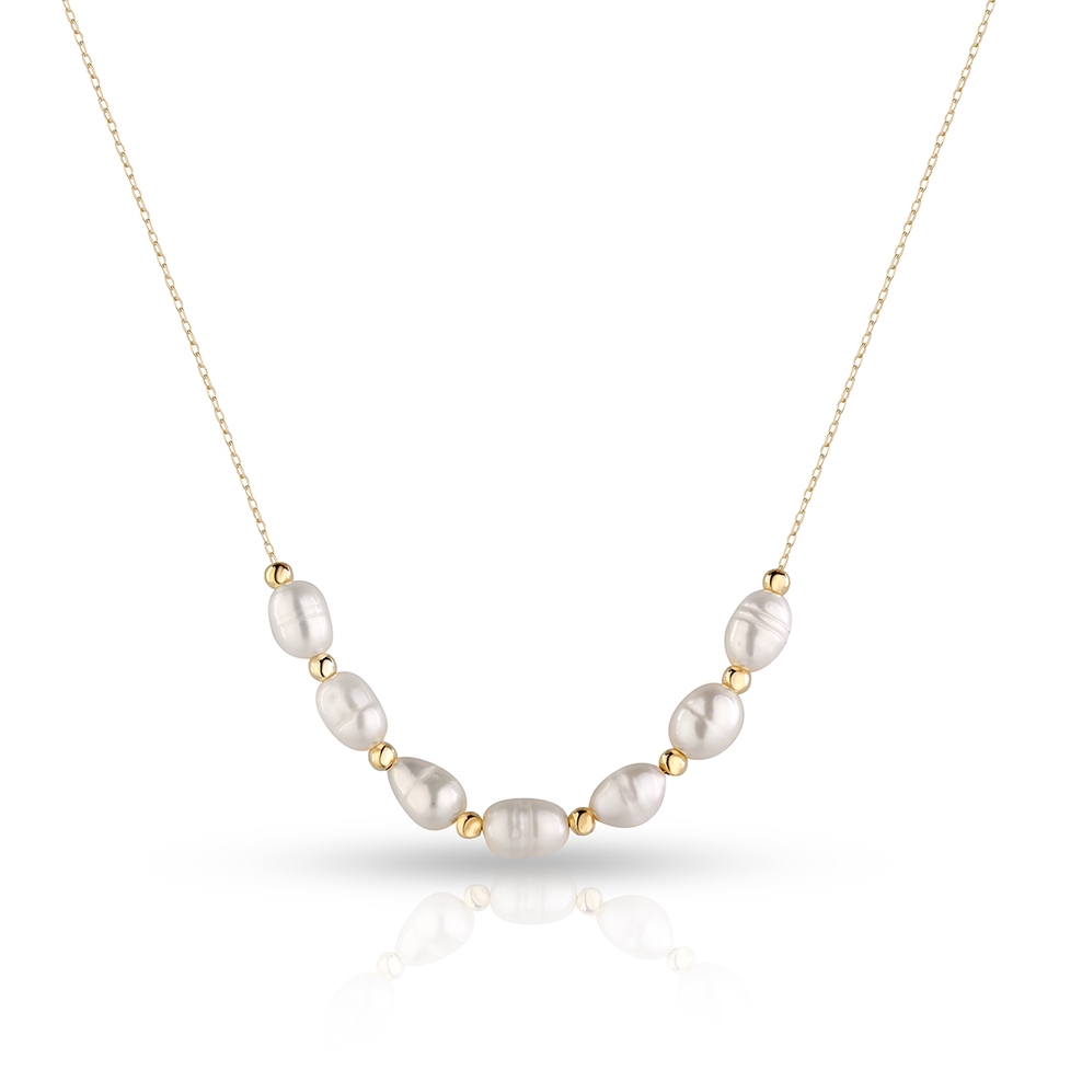 Naszyjnik złoty z perłami